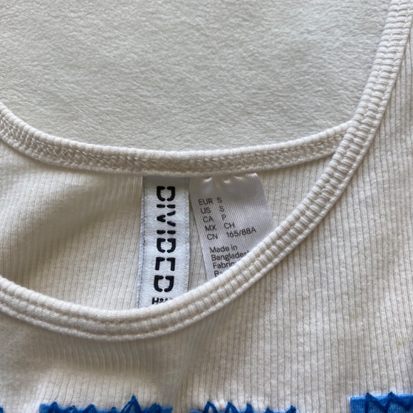 white and blue Notre Dame embroidered hand sewn tank top - Picture 5 of 9